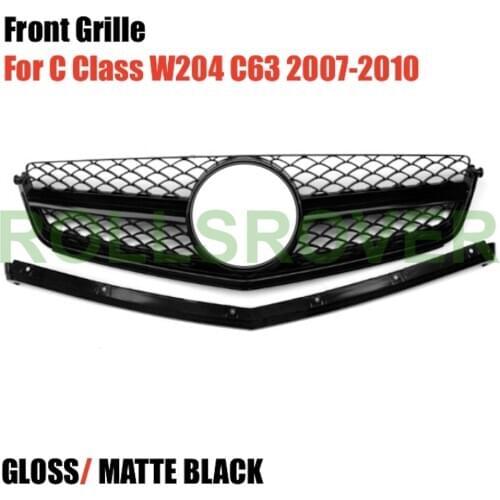 ROLLSROVER Front Bumper Grille Grill For C Class C63 W204 2007-2010 Black