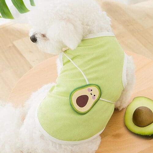Avocado Dog Shirt Summer Pet Cool Camisole Sleeveless Vest Breathable Stretchy Puppy T-Shirts with Cute Bag Cat Clothes Dresses