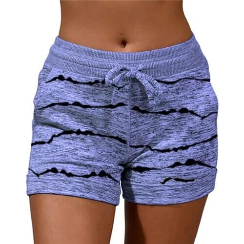 Women High Waists New Shorts Summer Shorts Beach Fashion Casual Shorts Striped Quick Drying Drawstring Pockets Sport Short 2021