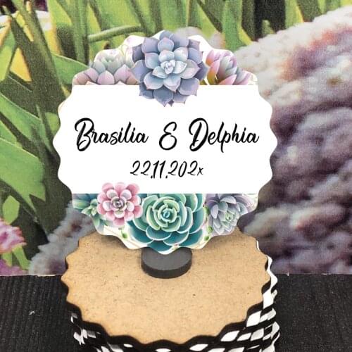 Save the Date Wooden Magnet for Your Guests and Colorful Printed Wedding, Henna, Christening Gifts 25 pcs