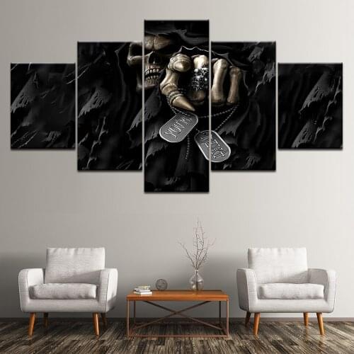 Modern Home Wall Decorative 5 pcs Canvas Picture Art HD Printed Painting On Canvas Artworks 5 Panel Dark Grim Reaper Framework