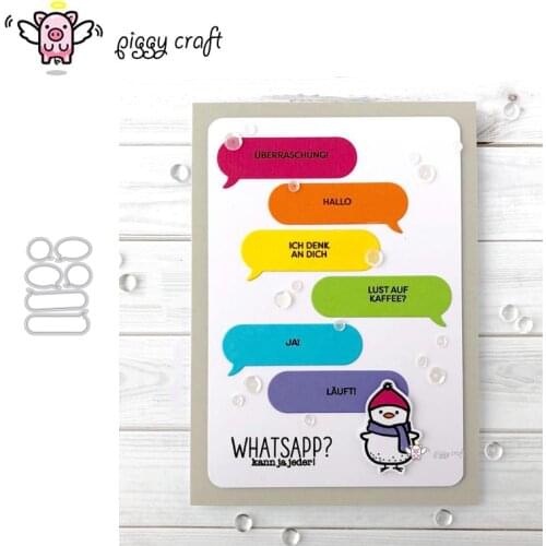 Piggy Craft metal cutting dies cut die mold Shape message frame Scrapbook paper craft knife mould blade punch stencils dies