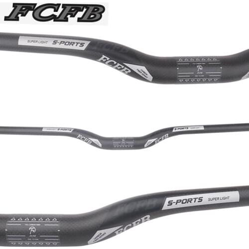 Carbon handlebar FCFB 3K bicycle MTB handlebar rise bike parts 31.8*440--760mm carbon fiber handlebar