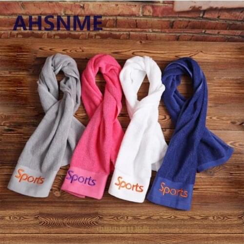 AHSNME White/Pink/Blue/Grey 30x110cm outdoor sports towel 100% cotton gym long cotton sports towel can be customized LOGO