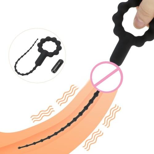 Penis Plug Horse Eye Vibrator Urethral Sound Catheter Dilator Penis Stimulator Masturbator Sex Toys Male Penis Insert Device