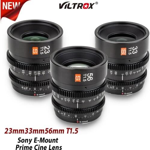 Viltrox 23mm 33mm 56mm T1.5 Sony E-Mount Camera Professional Manual Focus Cine Lens Compact Solid Lens Designed for Filmmaking