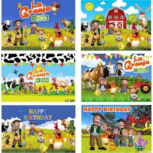 Photo Background Custom Green Grass Farm Photo Booth Vinyl La Granja De Zenon Photo Studio Kids 1st Birthday Backdrop Photocall