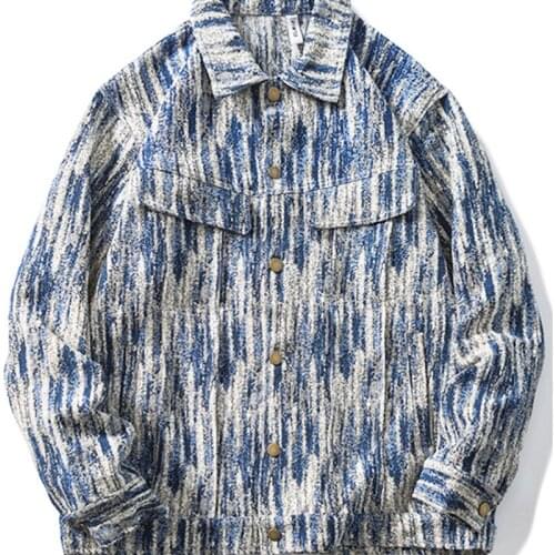 #9115 Spring Autumn Stripted Jean Jackets For Women Plus Size Full Sleeve Single Breasted Loose Denim Jacket Coat Ladies Unisex