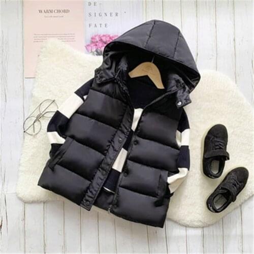 3-12Y Winter Warm Sleeveless Jacket For Children Jacket Thicken Hooded Vest For Boys Girls Kids Waistcoat Coat Vest AA5378