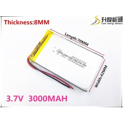 1pcs/lot 804270 3.7V 3000mah Lithium polymer Battery with Protection Board For PDA Tablet PCs Digital Products