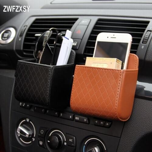 1 piece of hanging storage bag, car storage bag accessories, car phone holder bag, air-conditioning outlet debris storage bucket