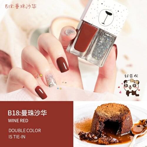 2 in 1 with nail polish set spring/summer no-bake no-tear quick-drying scrub nail polish color nail polish
