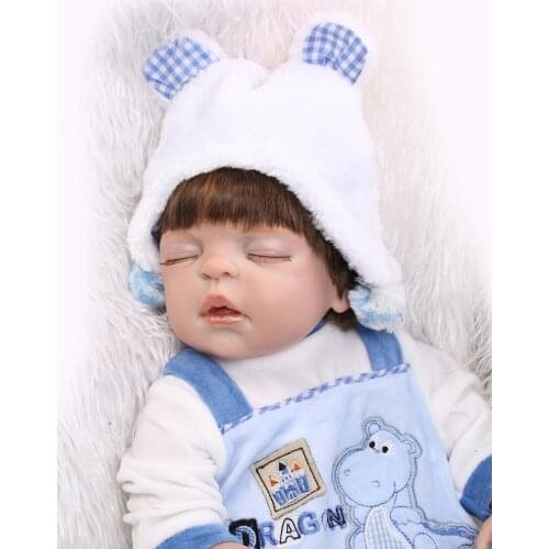 22" full body silicone reborn dolls Anatomically Correct newborn boy baby dolls toys for children boneca reborn realista
