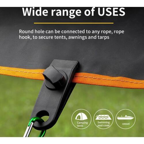 4 Pcs Awning Clamp Heavy Duty Windproof Adjustable Convenient Durable for Outdoor Camping Travel Tent Accessories Tent Clip