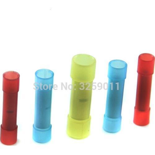 500PCS Long Full Insulating Middle Joint See-Through Nylon Insulated Butt Wire Connector Terminal 22-16AWG / 16-14AWG / 12-10AWG