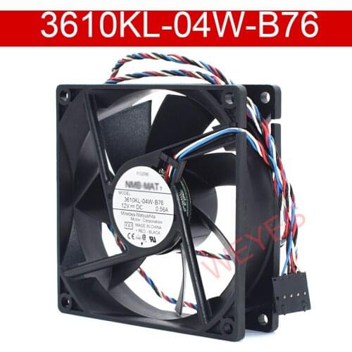 Brand New For NMB-MAT 3610KL-04W-B76 FA1 DC 12V 0.56A 92x92x25mm 4 Lines Server Square Cooler Fan