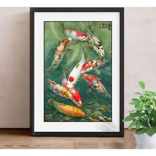 Diamond Embroidery Animals 5D DIY Diamond Painting Fish Mosaic Decoration Home Cross Stitch Animals Full Drill Resin