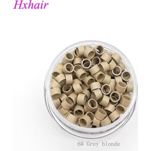 Freeshipping - 2000pcs 4.5mm Micro Aluminium Rings Without Screw Links Beads / Black D-Brown Brown L-Brown D-Blond Blonde Auburn