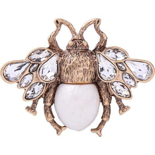 Uer Imitation Crystal Insect Bee Brooch Pins Ali express Hot Sale Vintage Brooches for Women
