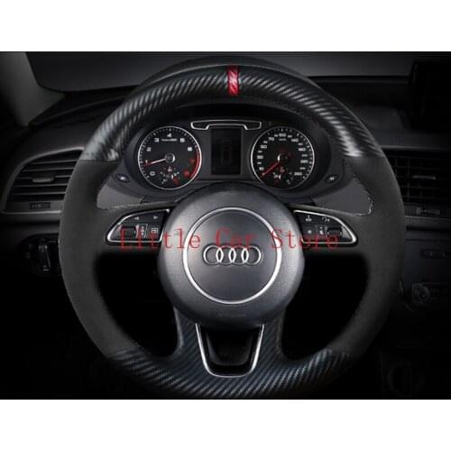 DIY Stitching Suede Leather Steering Wheel Cover For Audi A6 Q5 Q3 A4 Q7 A8 A3 Interior Accessories