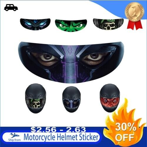 Motorcycle Helmet Decoration Sticker Detachable Racing Helmet Lens Visor Cool Applique Personality Film Translucent Lens Decal
