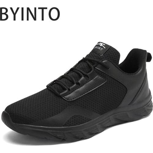 Men Sports Tennis Shoes Light Weight Breathable Mesh Shock Sneakers Jogging Walking Footwear Black Male Trainers Tenis Masculino