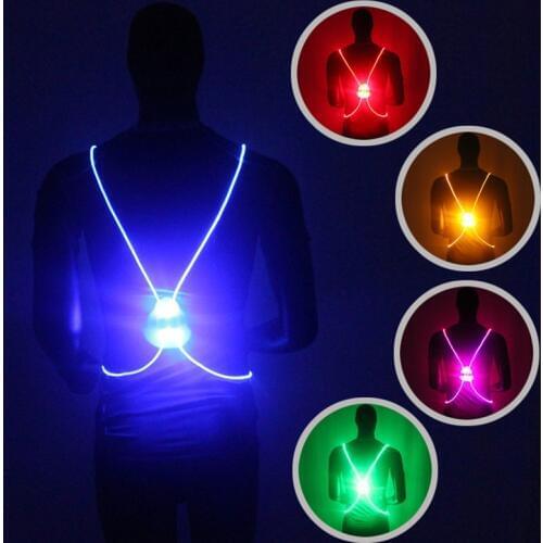 Cycling Light Running Vest Night Riding Color Reflective LED Back Bike Light Night Safety Taillight Bicycle Warning Lights