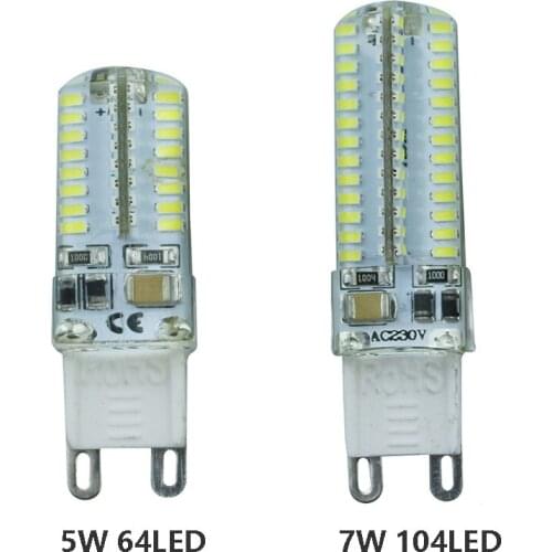 G9 6W 3014 SMD 64 LED Crystal Lamp 220V 110V Corn Bulb Droplight Chandelier COB Spotlight Cool/Warm White 360 degree 5pcs/lot