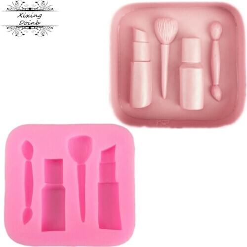 DIY Girl makeup tools polymer clay silicone mold Sugarcraft baking tools for cakes dessert decorators moulds