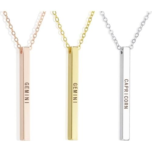 Custom Spotify Scan Code Necklace Personality Letter Square Bar Engraved Text Pendant Mothers Day Gift