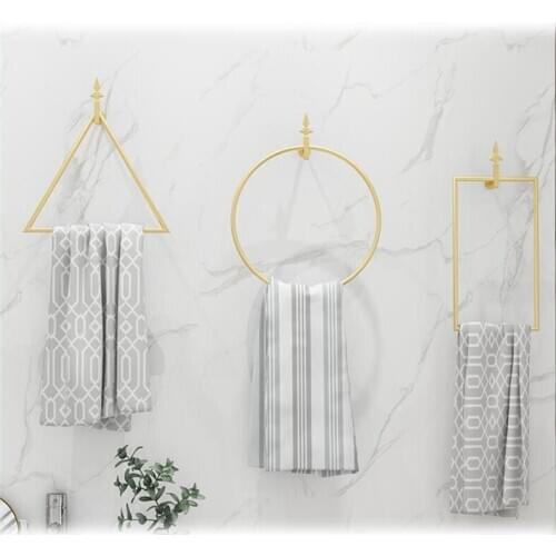Bathroom Towel Ring Wrought Iron Towel Ring Nordic Round Shaped Household Vintage Towel Rack Living room decoration accessories