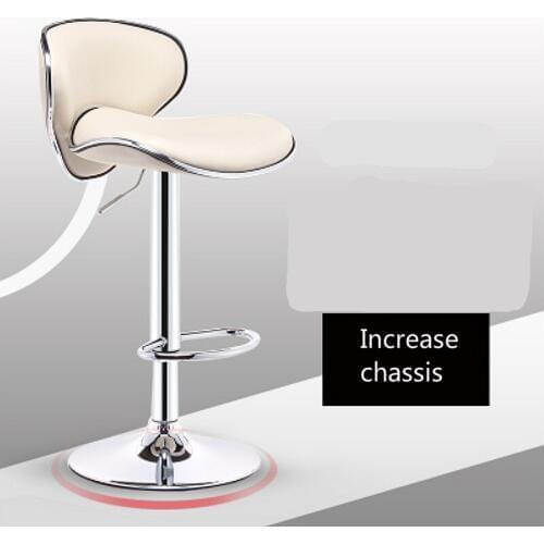 Commercial Bar Chair with Backrest Modern Simple Lifted Rotated Multi-function Bar Stool Household PU Seat Front Desk High Stool
