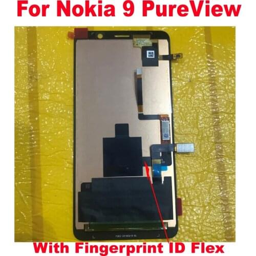 Best Working LCD Display Touch Panel Screen Digitizer Assembly Sensor For Nokia 9 PureView Pantalla + Fingerprint Flex ID