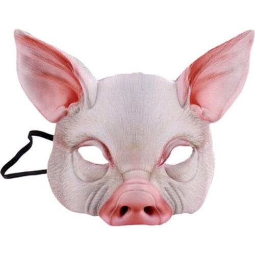 Pig Head Masks Mascaras Animales Masks Cosplay Halloween Mask Prop Party Carnival Mask Pig Head Mask Face Cover Pig Cosplay