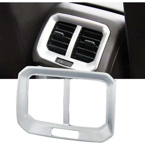 Silver Inner Rear Armrest Box Air Vent Outlet Frame Trim Cover Fit For VW Tiguan MK2 2016 2017 2018