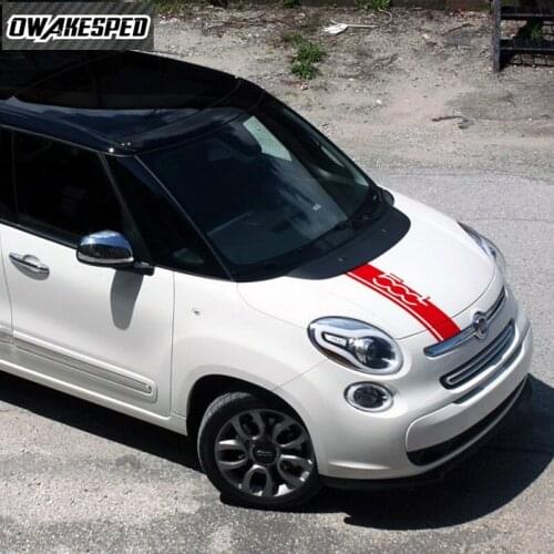 For-Fiat 500L Limited Edition Car Bonnet Stripes Auto Engine Cover Decor Vinyl Decal Accessories 1 set Car Hood Tail Stickers