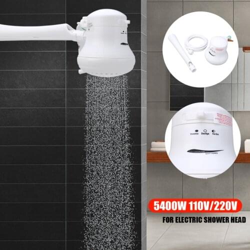 110V/220V Electric Instant Heat Shower Head ABS Plastic Shower Head w/Bracket pipe Bathroom Hardware Tool 5400W 3 Mode