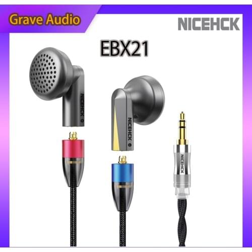 NiceHCK EBX21 CNC Flagship Earbud HIFI Metal Earphone 14.2mm Japan LCP Diaphgram Dynamic Driver Headset DJ Vocal Detach MMCX IEM