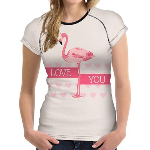 HYCOOL 2020 New Flamingo Pattern Women T Shirt Female Teenager Girls Summer Tees Tops Woman Clothing Ladies Short Sleeve T-Shirt