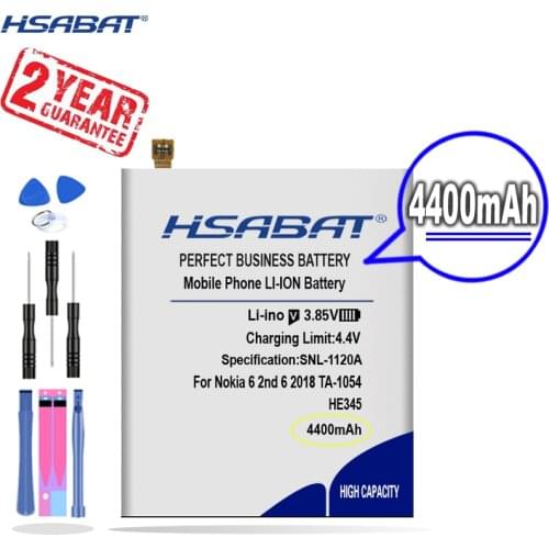 New Arrival [ HSABAT ] 4400mAh HE344 HE345 HE353 Battery for Nokia 6 2nd 6 2018 6.1 TA-1043 TA-1045 TA-1054 TA-1050 TA-1068