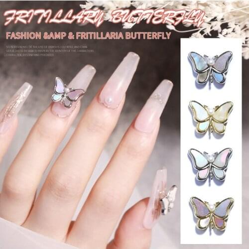 NEW Arrival Butterfly Nail Rhinestones Luxury Delicate Fritillary 3D Nail Art Flying Butterfly Jewelry Nail Decor