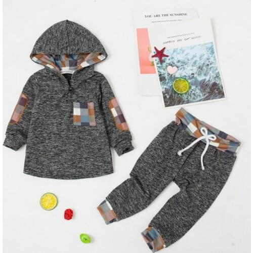 2021 Autumn Baby Clothes Children Boys Girls Sport Plaid Hoodies + Pants 2Pcs/sets Toddler Casual Clothing Infant Kids Tracksuit