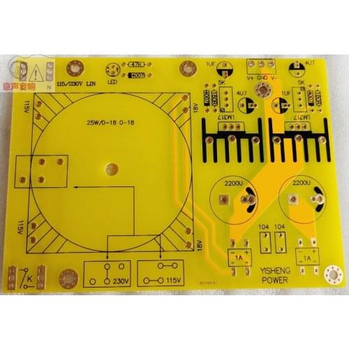 LM317 power supply board can be equipped with transformer PCB