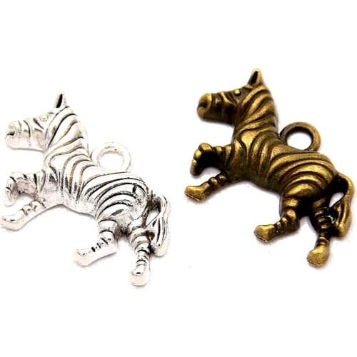 10PCS 20X28mm 2 Color Zebra Charms Animal Pendant Jewelry Metal Alloy DIY Necklace Bracelet Earrings Handwork Marking