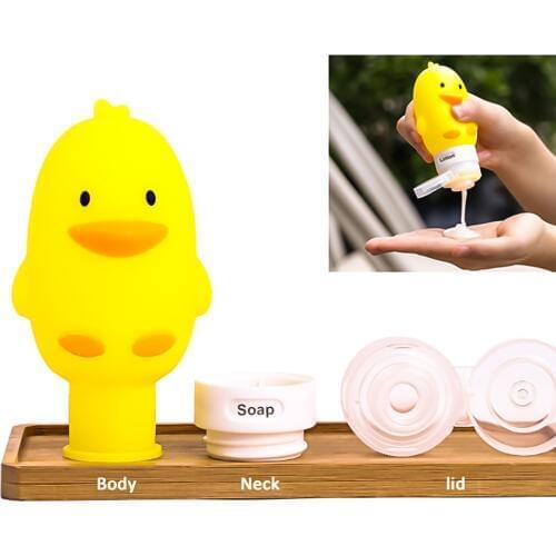 Travel Cute Silicone Bottles Shampoo Shower Lotion Sub-bottling Squeeze Tube 60/80/90/100ML
