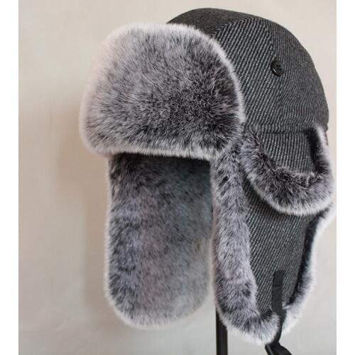 Men Women Russian Winter Bomber Hat Ushanka with Ear Flaps Faux Fur Trapper Hat Earflaps Warm Cap for Snow