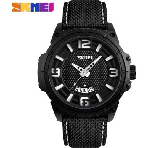 Skmei Mens Casual Sport Quartz Men Watch Mens Watches Top Brand Luxury Quartz-Watch Nylon Strap Military Watch Wrist Male Clock
