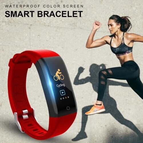 Smart Bracelet Waterproof 9.6-inch IPS HD Color Screen Multi-sports Bracelet Heart Rate Warning Wristband Portable USB Charge