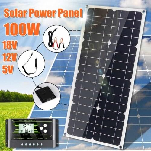 100W Solar Panel USB 5V DC 12V With 10/30/60A Controller Flexible Solar cells for Car Yacht Battery Charger Waterproof