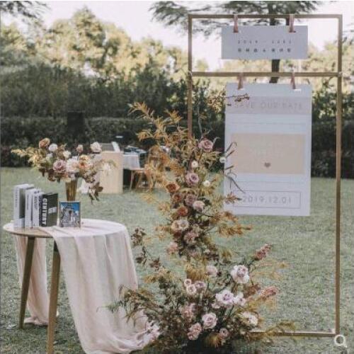 Wedding props iron sign square frame wedding welcome area arch frame iron frame golden frame crane
